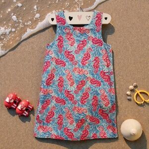 Tommy Bahama Colorful Seahorse Print Dress Sz 7 EUC